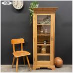 Vintage grenen vitrinekast kast, Huis en Inrichting, Kasten | Vitrinekasten, Ophalen, Met deur(en), Vintage, 50 tot 100 cm