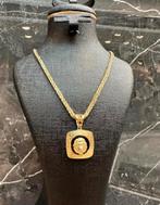 14k Gouden Vossenstaart Ketting met Leeuwhanger - 60cm, Ophalen of Verzenden, Zo goed als nieuw, Goud