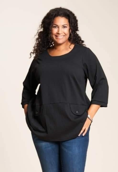 Zwart A-lijn tuniek Annita van Studio Maat 54/56 nu €29,95, Kleding | Dames, Grote Maten, Nieuw, Blouse of Tuniek, Zwart, Ophalen of Verzenden