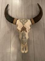 Waterbuffel skull met ingelegde sieraadsteentjes, Huis en Inrichting, Woonaccessoires | Wanddecoraties, Ophalen of Verzenden, Zo goed als nieuw