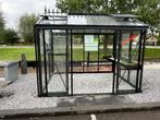 Helios master Janssens tuinkas met plantenbak & opbergplank, Ophalen, Glas, Zo goed als nieuw, Aluminium