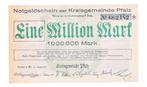 Duitsland 1 miljoen Mark 1923 Noodgeldbon Pfalz