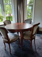 Klassieke eethoek tafel + stoelen, Ophalen, Zo goed als nieuw, 4 tot 6 stoelen