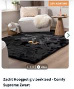 Hoogpolig zwart vloerkleed 230x160cm, Huis en Inrichting, Stoffering | Tapijten en Kleden, Ophalen, Zwart, Zo goed als nieuw, 200 cm of meer