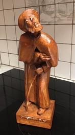 Oud zeldzaam gipsen beeld heilige pater Damiaan, Antiek en Kunst, Ophalen of Verzenden