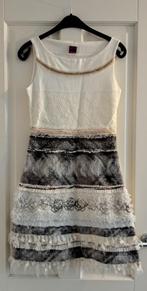 Save the Queen creme wit jurk diverse stoffen mt XS-S TNC