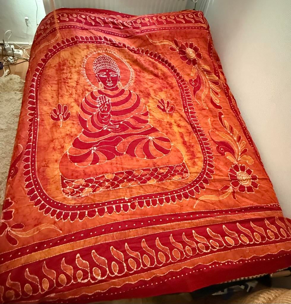 India bedcover sprei dekbedovertrek, Ophalen of Verzenden, Zo goed als nieuw, Tweepersoons, Dekbedovertrek