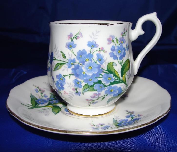Royal Albert Forget Me Not dames kop en schotels, Huis en Inrichting, Keuken | Servies, Zo goed als nieuw, Kop(pen) en/of Schotel(s)