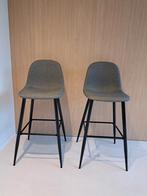 Barkrukken staal en stoffen zitting, 2 krukken, Ophalen, Zo goed als nieuw, 60 tot 90 cm