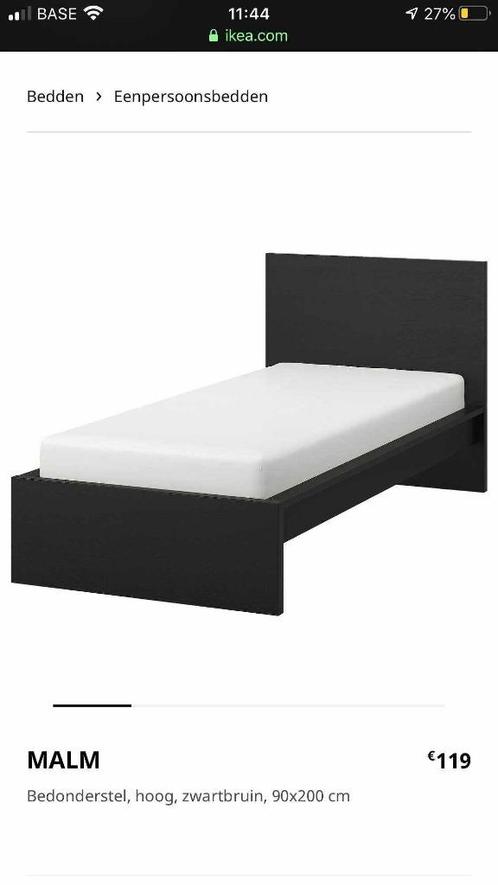 Ikea malm bed, Kinderen en Baby's, Kinderkamer | Bedden, Zo goed als nieuw, 180 cm of meer, 85 tot 100 cm, Lattenbodem, Ophalen