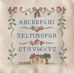 Borduurwerk, zijde, merklap, alfabet, vintage, Ophalen, Gebruikt, Handborduren, Overige typen