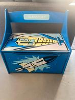 Leuke blauwe speelgoedkist bankje met transport thema, Gebruikt, Minder dan 50 cm, Ophalen, Minder dan 90 cm