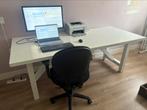 Bureau massief hout wit 2,1 x 0,9 m, Ophalen, Gebruikt