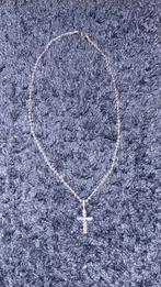 Kruis ketting, Met edelsteen, Ophalen of Verzenden, Zo goed als nieuw, Zilver