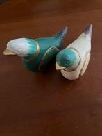 2 houten duiven, Verzamelen, Beelden en Beeldjes, Gebruikt, Ophalen of Verzenden, Dier