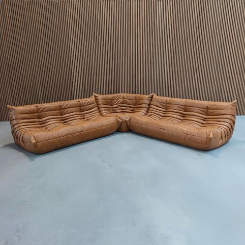 Ligne Roset Togo Set Cognac, Huis en Inrichting, Fauteuils, Zo goed als nieuw, Leer, Ophalen of Verzenden