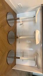 Drie IKEA barkrukken., Huis en Inrichting, Barkrukken, 60 tot 90 cm, In hoogte verstelbaar, Metaal, Gebruikt