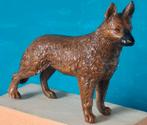 Duitse Herder.  Polychroom gips.  Ca 1920. 20/15 cm., Ophalen, Zo goed als nieuw, Hond of Kat, Beeldje of Figuurtje