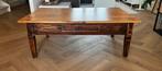 Houten salontafel met lade, Huis en Inrichting, Tafels | Salontafels, Ophalen, Gebruikt, 100 tot 150 cm, 50 tot 100 cm