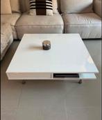 Grote witte salontafel met lades, Ophalen, Gebruikt, 50 tot 100 cm, Vierkant