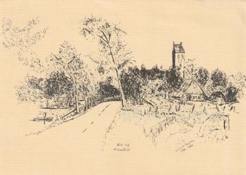 MIDWOLDE Blik op Midwolde met Kerk gr.f. (slappe kaart)  beschikbaar voor biedingen