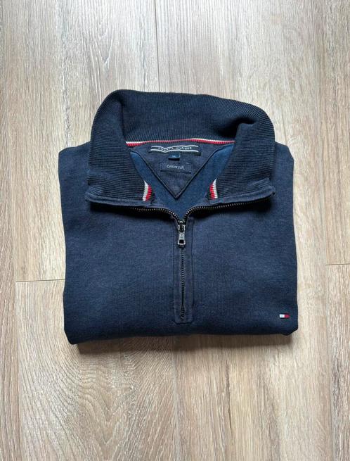 Tommy Hilfiger quarterzip marineblauw maat XL, Kleding | Heren, Truien en Vesten, Zo goed als nieuw, Maat 56/58 (XL), Blauw, Ophalen of Verzenden