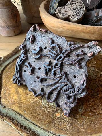 Mooie grote batik stempel, grote houten stempel beschikbaar voor biedingen