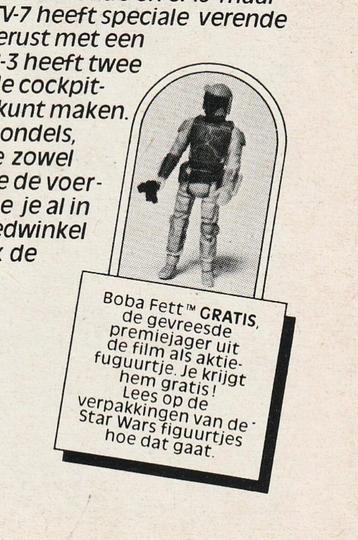 retro reclame 1981 Kenner Star Wars Boba Fett figuurtje beschikbaar voor biedingen