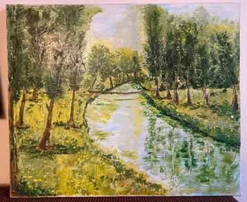 Impressionistisch landschap met beekje beschikbaar voor biedingen