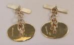 Gouden manchetknopen- Heren- Bruiloft- Kerst- z.g.a.n., Verzenden, Goud, Manchetknopen