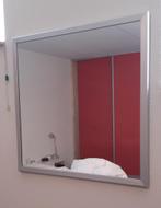 Moderne Spiegel met RVS omlijsting 70 x 72,5, Ophalen, Gebruikt, Vierkant, Minder dan 100 cm