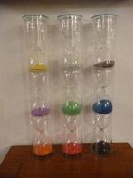Nieuw glazen cilinder met gekleurde zandlopers merk Fidrio., Antiek en Kunst, Kunst | Designobjecten, Ophalen of Verzenden