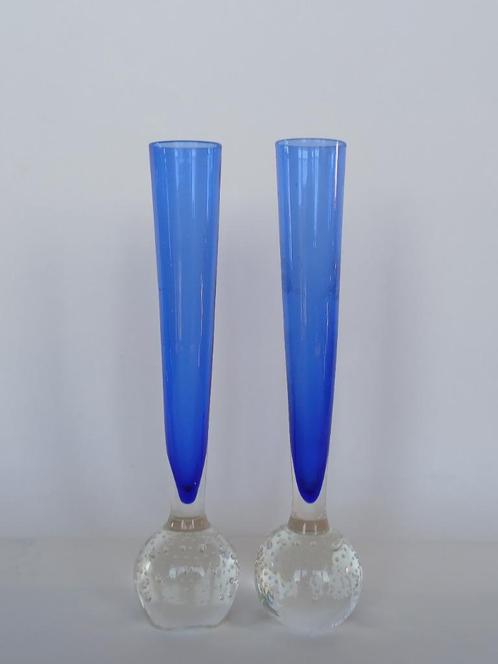 Vaas (2) Spijkerglas Vintage, Antiek en Kunst, Antiek | Glas en Kristal, Ophalen of Verzenden