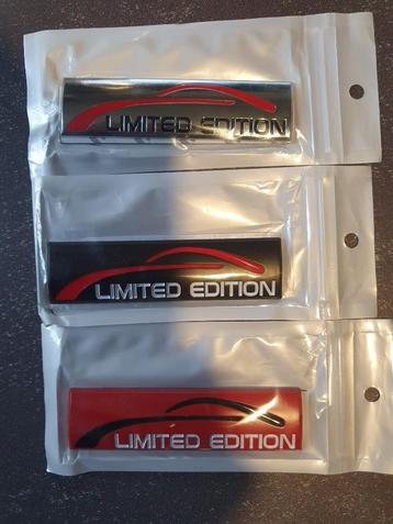 Metalen 3D sticker Limited Edition zwart rood of chroom  beschikbaar voor biedingen