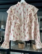 Romantische blouse Notes du Nord ecru roze bloem ruffle 36, Kleding | Dames, Ophalen of Verzenden, Roze, Zo goed als nieuw, Maat 36 (S)