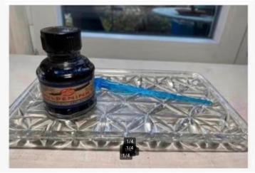 2 x Schaal, Murano glaspen en Brocante inktpot, pr.p.st. beschikbaar voor biedingen