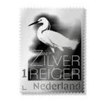 Zilveren postzegel Zilverreiger, Ophalen of Verzenden