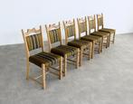 brutalist eetkamerstoelen | vintage stoelen | jaren 60 | (4), Hout, Gebruikt, Bruin, .