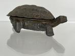 Vintage decoratieve asbak metalen schildpad met deksel, Ophalen of Verzenden