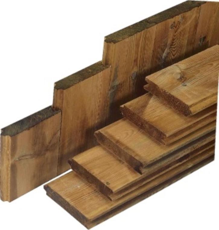Tuinplanken blokhutprofiel (damwand) geïmpregneerd, Tuin en Terras, Palen, Balken en Planken, Nieuw, Planken, Ophalen of Verzenden