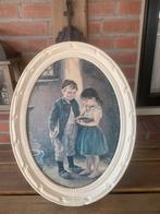 Ovaal Schilderij: Jongen en Meisje Klassiek, Ophalen