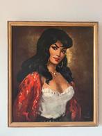 Torino vintage schilderij/prent spaanse vrouw, Antiek en Kunst, Ophalen of Verzenden