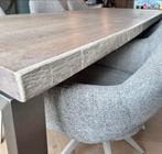 Boomstam Eettafel - Uniek en Robuust!, Huis en Inrichting, Tafels | Eettafels, Ophalen, Gebruikt, 100 tot 150 cm, Eikenhout