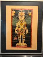 Oude Nepalese Saptachakra thangka - tantrisch chakra diagram, Antiek en Kunst, Ophalen of Verzenden