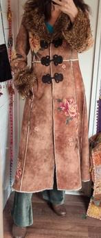 Afghaanse Penny Lane hippie jas,  maxi geborduurd vegan 38, Ophalen of Verzenden, Gedragen, Maat 38/40 (M)