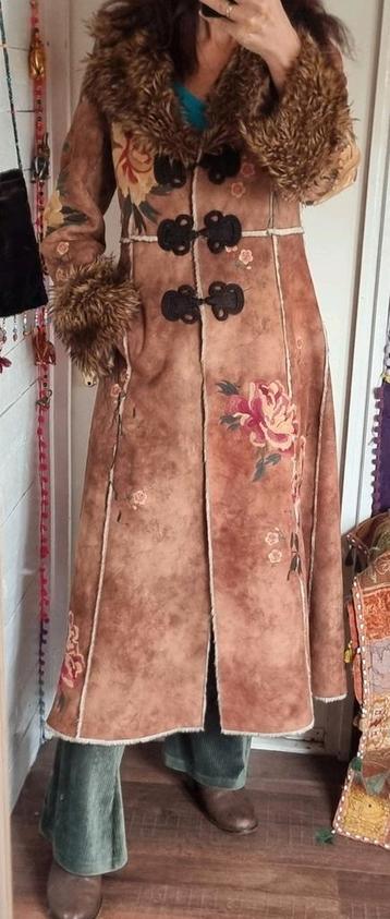 Afghaanse Penny Lane hippie jas,  maxi geborduurd vegan 38 beschikbaar voor biedingen