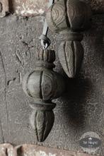 Houten klos ornament hanger leren veter hang stoer sober, Verzenden, Nieuw