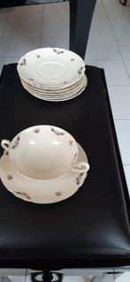 6 elegante soepkoppen m.schotels Thomas Ivory ca1938., Ophalen