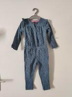 Hema jumpsuit onesie blauw rib met bloemprint en ruffles 86, Meisje, Ophalen of Verzenden, Zo goed als nieuw, Hema