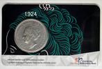 Wilhelmina Gulden 1924 Coincard - 100 jaar, 1 gulden, Zilver, Ophalen of Verzenden, Koningin Wilhelmina